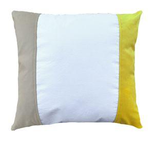 Cojin Decorativo EcoCuero Blanco Beige Amarillo 45x45 Relleno