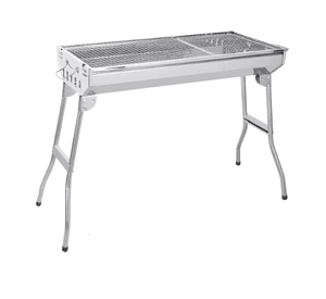 Parrilla Carbón Portatil Plegable Acero Inoxidable 95x71x3 CM