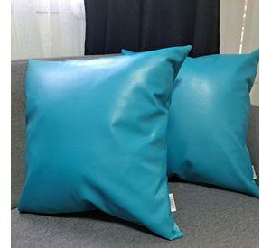 Cojin Decorativo EcoCuero Turquesa 50x50 Relleno