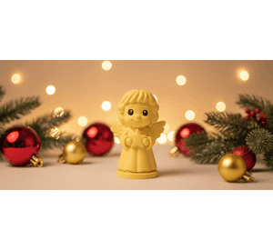 ángel Sonriente con Estrella Figura Navideña