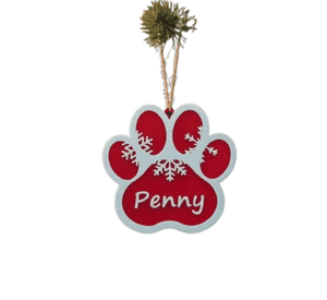 Adorno Navideño - Pata con nombre de gato personalizado