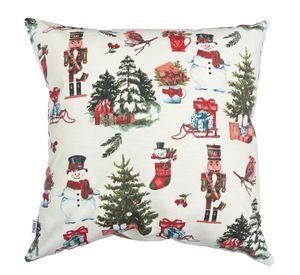 Cojin Decorativo Diseño Navideño Blanco 50x50 Relleno