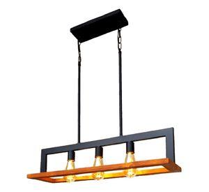 Lámpara Colgante Techo Lineal 3 Luces Rústico Decoración Jhn
