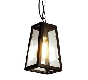 LÁMPARA COLGANTE METAL VIDRIO NEGRA E27 1X60W
