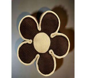 PACK DE COJIN DECORATIVO EN FORMA DE FLOR COLOR MARRON CON BORDE BEIGE