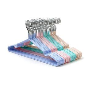 Pack 100 Colgadores Ganchos Ropa Antideslizantes Plástico Azul
