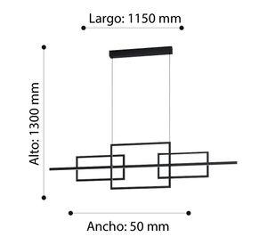 Lámpara Colgante Puebla Acero Negro LED 35W IP20 cod.39798