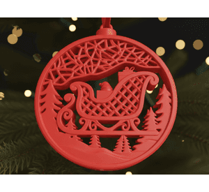 Adorno navideño de Trineo de Santa