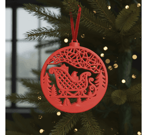 Adorno navideño de Trineo de Santa