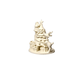 Figura Navideña - Diorama Papá Noel, Reno y Árbol