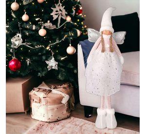 Decoración Ángel Navidad De Pie 79 Cm Trenzado Estrella Jhn