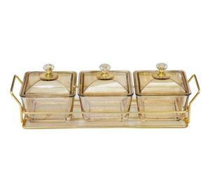 Set 3 Frasco Contenedor Soporte Organizador Decorativo Jhn
