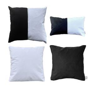 PACK 4 COJINES DECORATIVO ECOCUERO BLANCO Y NEGRO 50X50 RELLENO