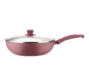 Wok Marmicoc Spring Granate 28 cm con Tapa de Vidrio