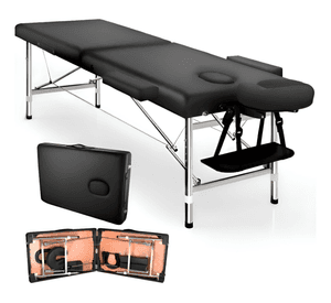 Cama Masajes Estetica 200kg Altura Ajustable Plegable Negro