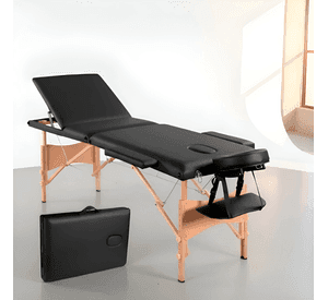Camilla Para Masajes Con Apoyo Facial De Madera 1.8m Negra