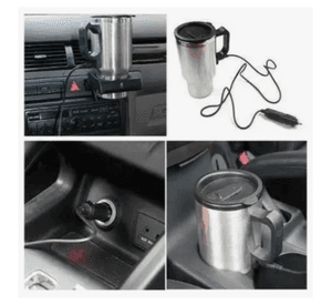 Vaso Termo Auto Acero Tazón 12v 480ml Térmico Conexión Auto