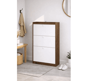 Organizador de Zapatos Velux Blanco/Madera 18 Pares Diseño Moderno 114×60×24