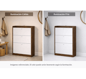 Organizador de Zapatos Velux Blanco/Madera 18 Pares Diseño Moderno 114×60×24