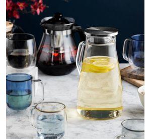 Jarro Vidrio Borosilicato 1,7lt con Tapa de Acero Lugano