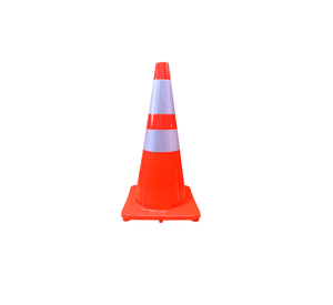 Cono Vial 90cm 2 Cintas Base Normal QRubber