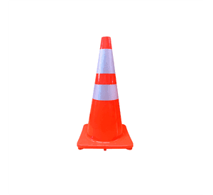 Cono Vial 70cm 2 Cintas Base Normal Peso Ligero QRubber