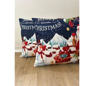 Set De 2 Cojines 45x45cm Navidad - Nieve azul