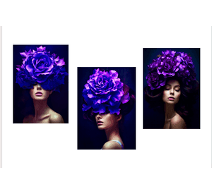 Cuadro Canvas Imagen Rostro de Arte en lienzo Pack X3 Uds 30x50cm Cu
