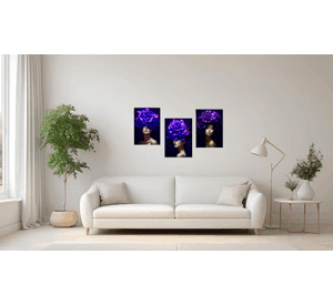 Cuadro Canvas Imagen Rostro de Arte en lienzo Pack X3 Uds 30x50cm Cu