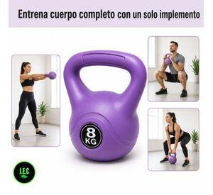 Pesa Rusa Kettlebell 8 Kg de Cemento con Recubrimiento en PE