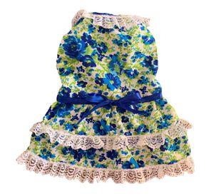 Vestido Huasa Blanco Azul talla M