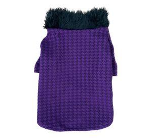 Abrigo Morado Cuello Piel talla XS