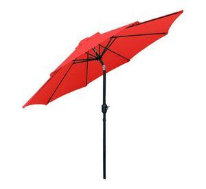 Quitasol 2,7 mt Rojo Ajustable Plegable Redondo
