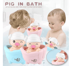 Set 6 Juguetes Cerdito Agua Ducha Divertido Baño bebes Lau