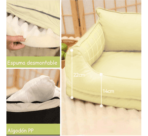 Sofá Impermeable Para Mascotas Beige Talla S