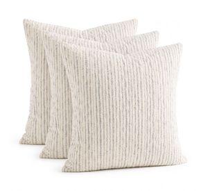 Set 3 Fundas de Cojín Gris Chenille Líneas 45x45 cm Modelo 785