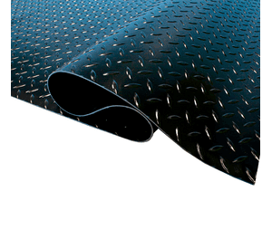 Piso Goma Antideslizante Diamantado Negro 1.20x20mts QRubber