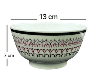 Pack 4 Bowl Platos Con Diseños Clasico 7x13cm Blanco Lisa