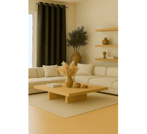 Cortina Blackout 100% Engomada Termica Tela Ligera 140x225 - Microfibra Premium - 1 Paño Cafe Oscuro