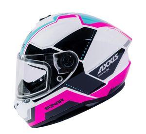 Casco para moto Axxis FF112C Draken S Sonar A8 Rosa Fluor Brillo
