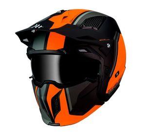 Casco De Moto MT Helmets StreetFighter SV Twin C4 Naranjo Fluor Mate