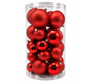 Set de 30 Esferas Navidad Mix Rojas