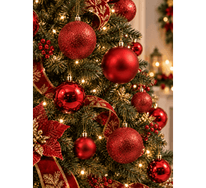 Set de 30 Esferas Navidad Mix Rojas