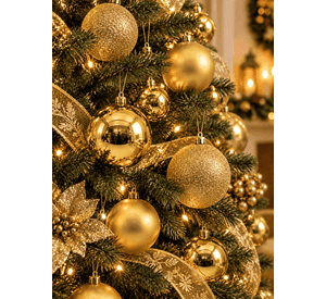 Set de 30 Esferas Navidad Mix Doradas